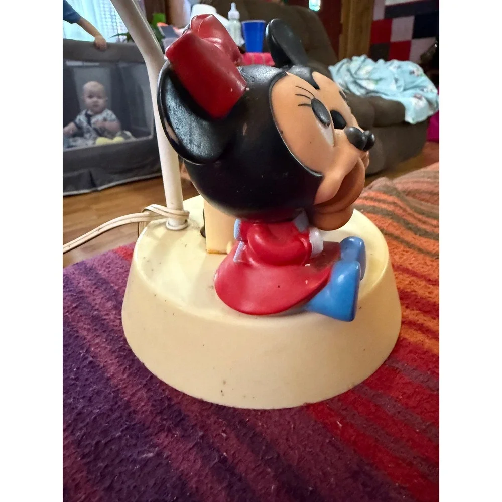 Vintage Disney Mickey and Minnie Mouse Figurine Lamp Base with Night Light Parts